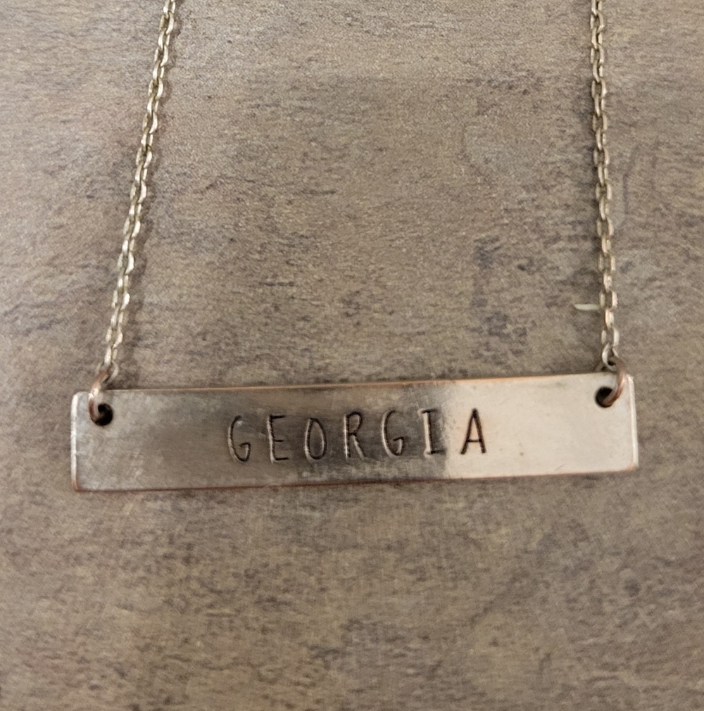 Sillver Necklace With GEORGIA pendant